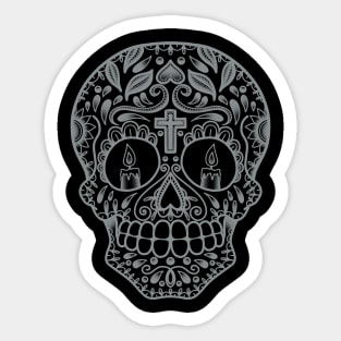 HomeSchoolTattoo SugarSkull SILVER Sticker